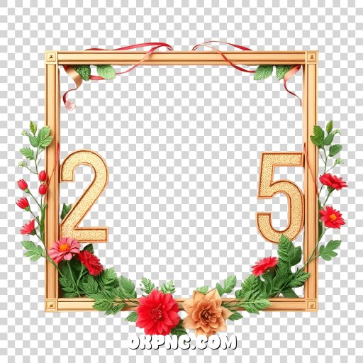 year 2025 2d art photo frame png